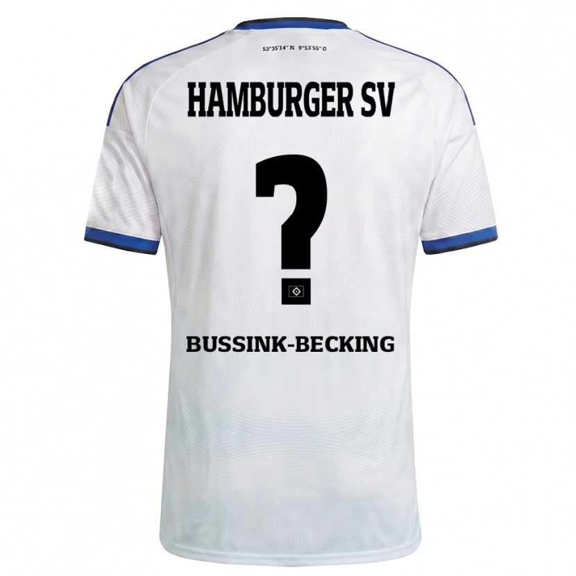 Danxen Homem Camisola Piet-Luis Bussink-Becking #0 Branco Preto Azul Principal 2026/27 Camisa