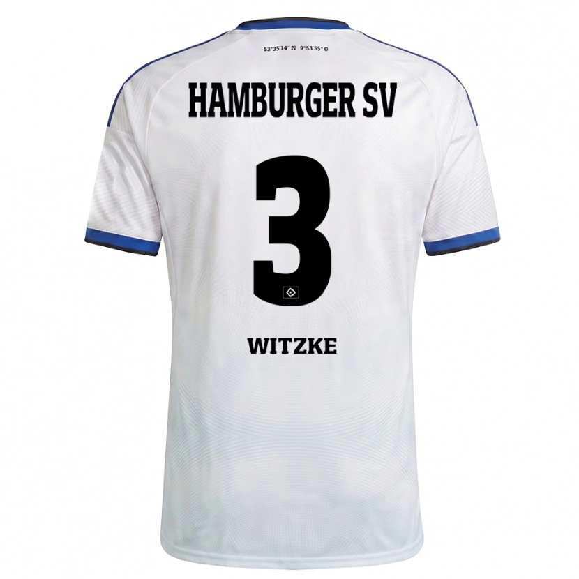 Danxen Homem Camisola Oliver Witzke #3 Branco Preto Azul Principal 2026/27 Camisa