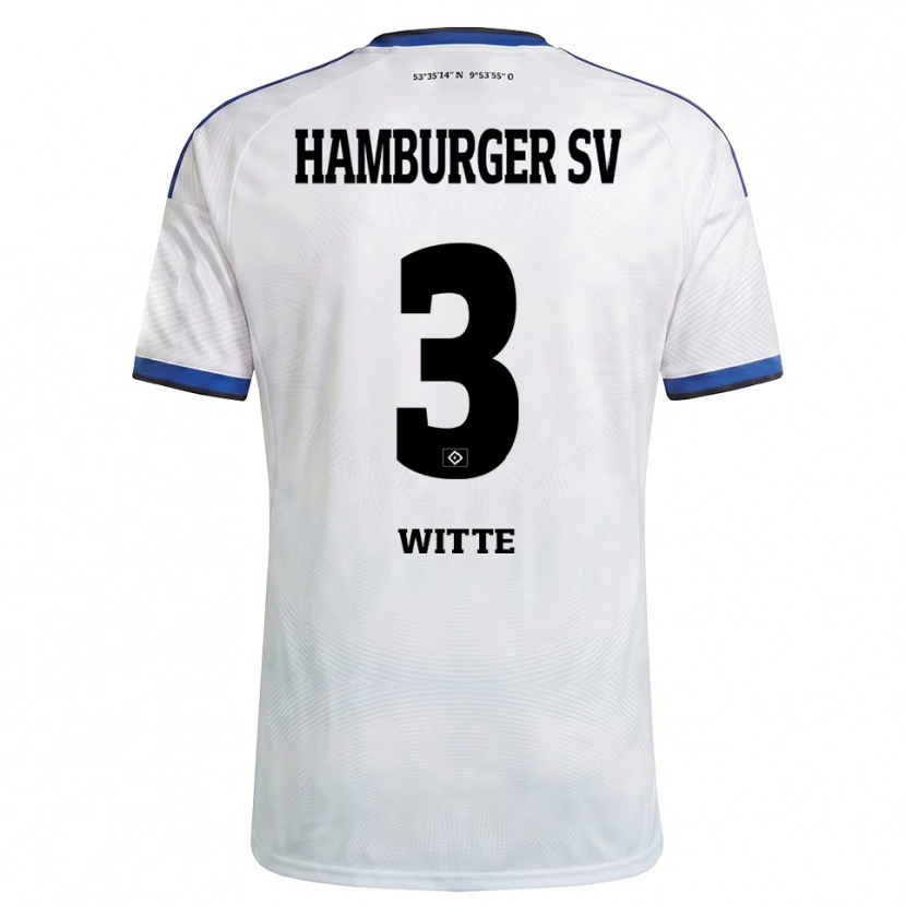 Danxen Homem Camisola Kristin Witte #3 Branco Preto Azul Principal 2026/27 Camisa