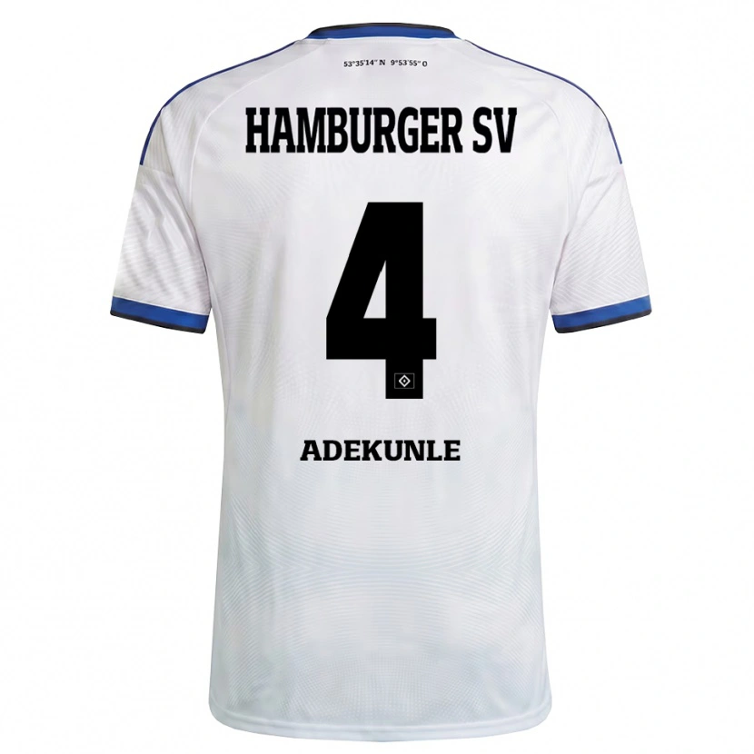Danxen Homem Camisola Noah Adekunle #4 Branco Preto Azul Principal 2026/27 Camisa