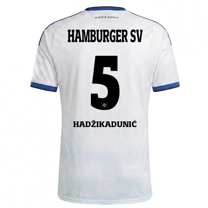 Danxen Homem Camisola Dennis Hadzikadunic #5 Branco Preto Azul Principal 2026/27 Camisa