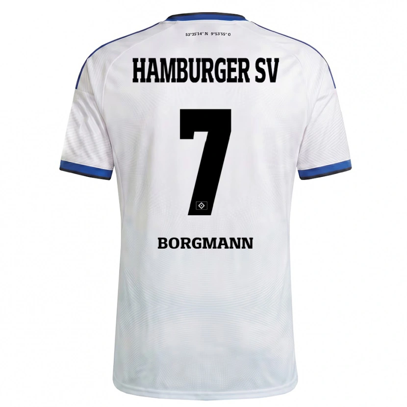 Danxen Homem Camisola Marcus Borgmann #7 Branco Preto Azul Principal 2026/27 Camisa