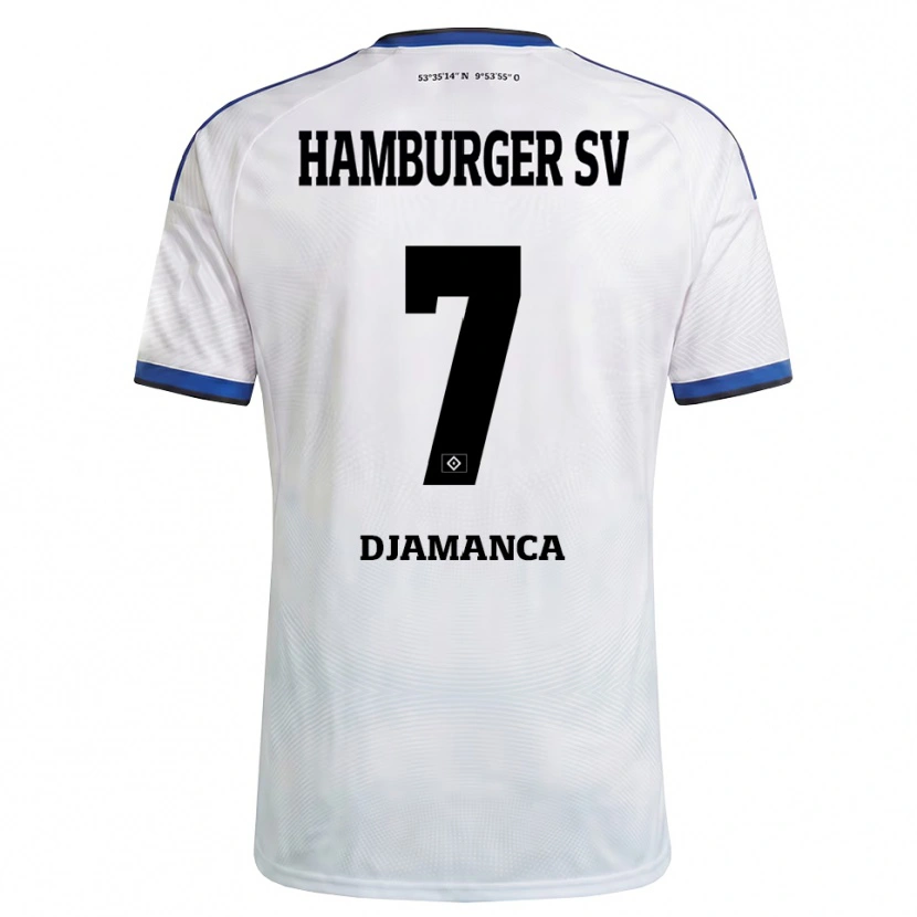 Danxen Homem Camisola Ismaila Djamanca #7 Branco Preto Azul Principal 2026/27 Camisa