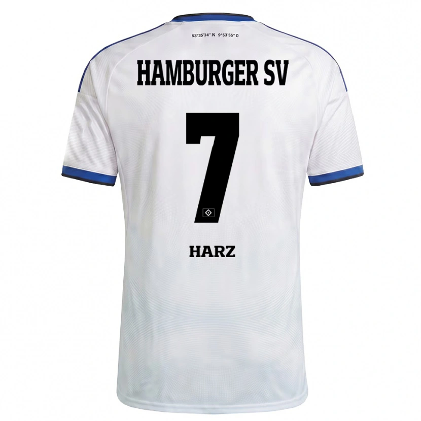 Danxen Homem Camisola Theo Harz #7 Branco Preto Azul Principal 2026/27 Camisa