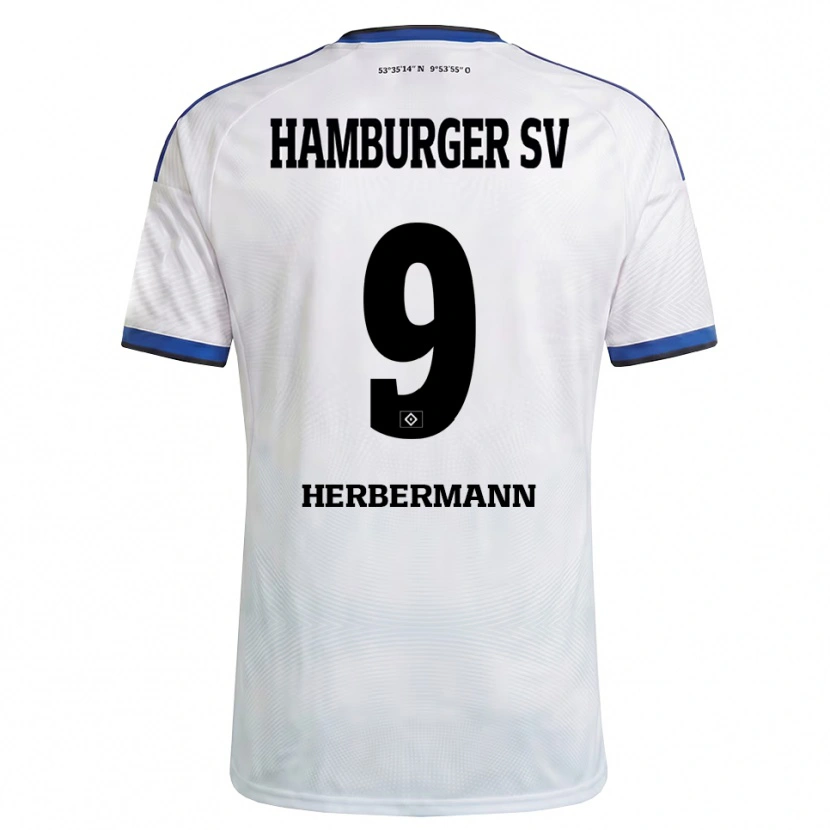 Danxen Homem Camisola Kevin Herbermann #9 Branco Preto Azul Principal 2026/27 Camisa