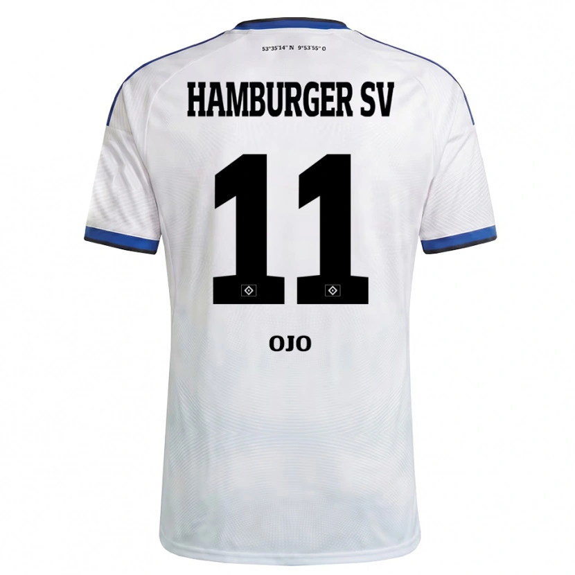 Danxen Homem Camisola Kelvin Ojo #11 Branco Preto Azul Principal 2026/27 Camisa