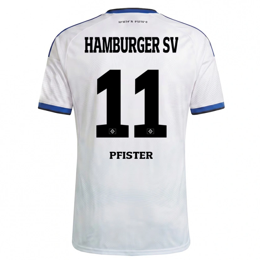 Danxen Homem Camisola Edward Pfister #11 Branco Preto Azul Principal 2026/27 Camisa