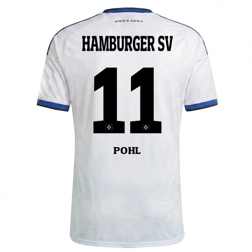 Danxen Homem Camisola Jannik Pohl #11 Branco Preto Azul Principal 2026/27 Camisa