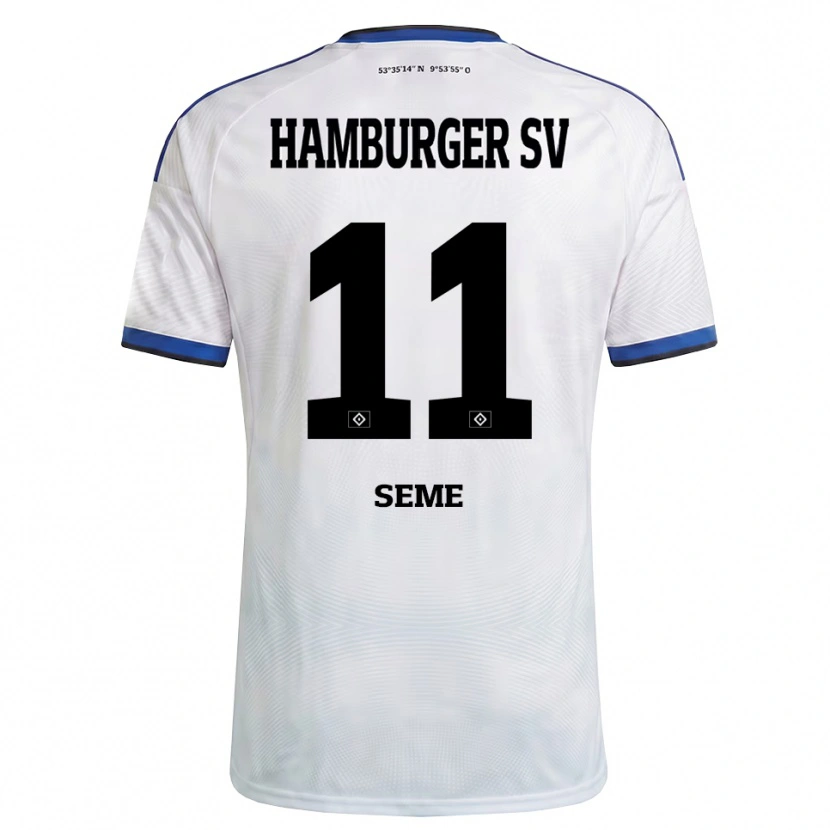 Danxen Homem Camisola Anna-Katharina Seme #11 Branco Preto Azul Principal 2026/27 Camisa