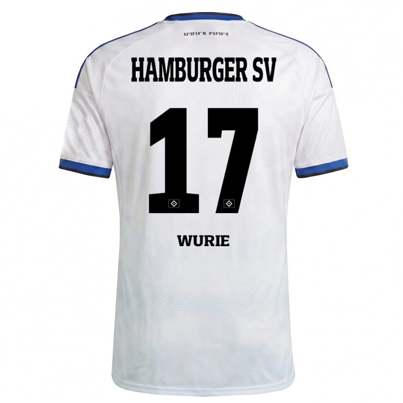 Danxen Homem Camisola David Wurie #17 Branco Preto Azul Principal 2026/27 Camisa