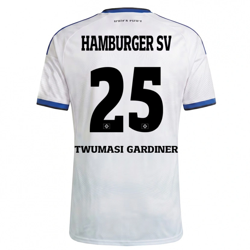Danxen Homem Camisola Kevin Twumasi Gardiner #25 Branco Preto Azul Principal 2026/27 Camisa
