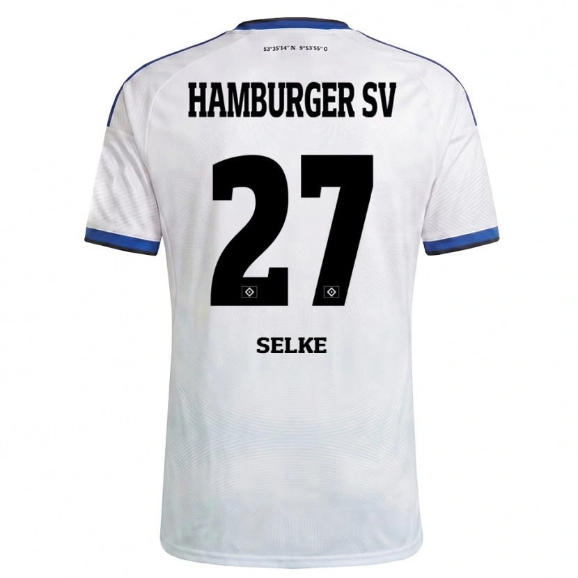 Danxen Homem Camisola Davie Selke #27 Branco Preto Azul Principal 2026/27 Camisa