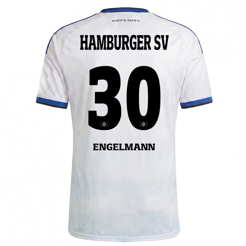 Danxen Homem Camisola Timon Engelmann #30 Branco Preto Azul Principal 2026/27 Camisa
