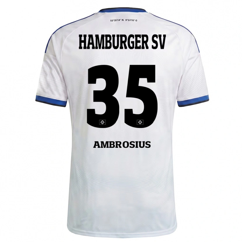 Danxen Homem Camisola Stephan Ambrosius #35 Branco Preto Azul Principal 2026/27 Camisa