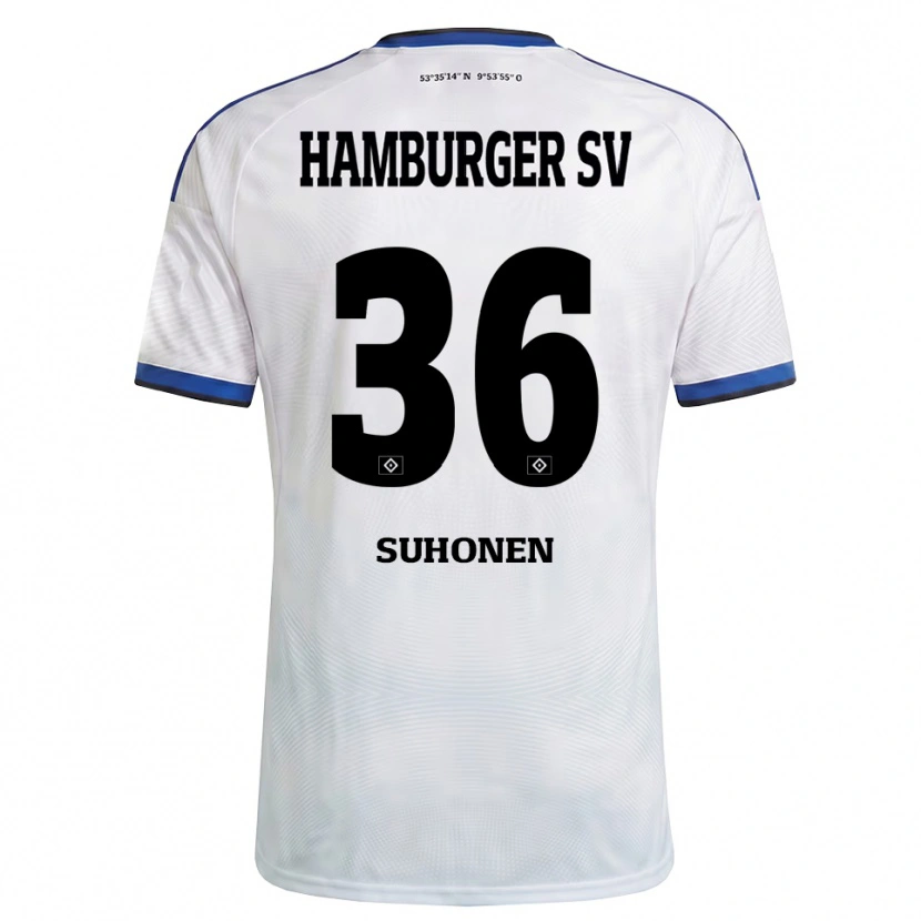 Danxen Homem Camisola Anssi Suhonen #36 Branco Preto Azul Principal 2026/27 Camisa