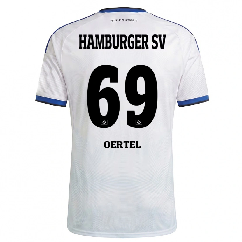 Danxen Homem Camisola Jan Oertel #69 Branco Preto Azul Principal 2026/27 Camisa