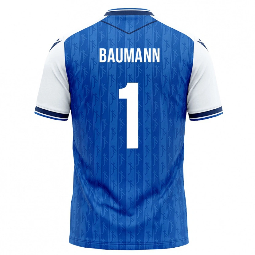 Danxen Homem Camisola Oliver Baumann #1 Azul Real Branco Principal 2026/27 Camisa