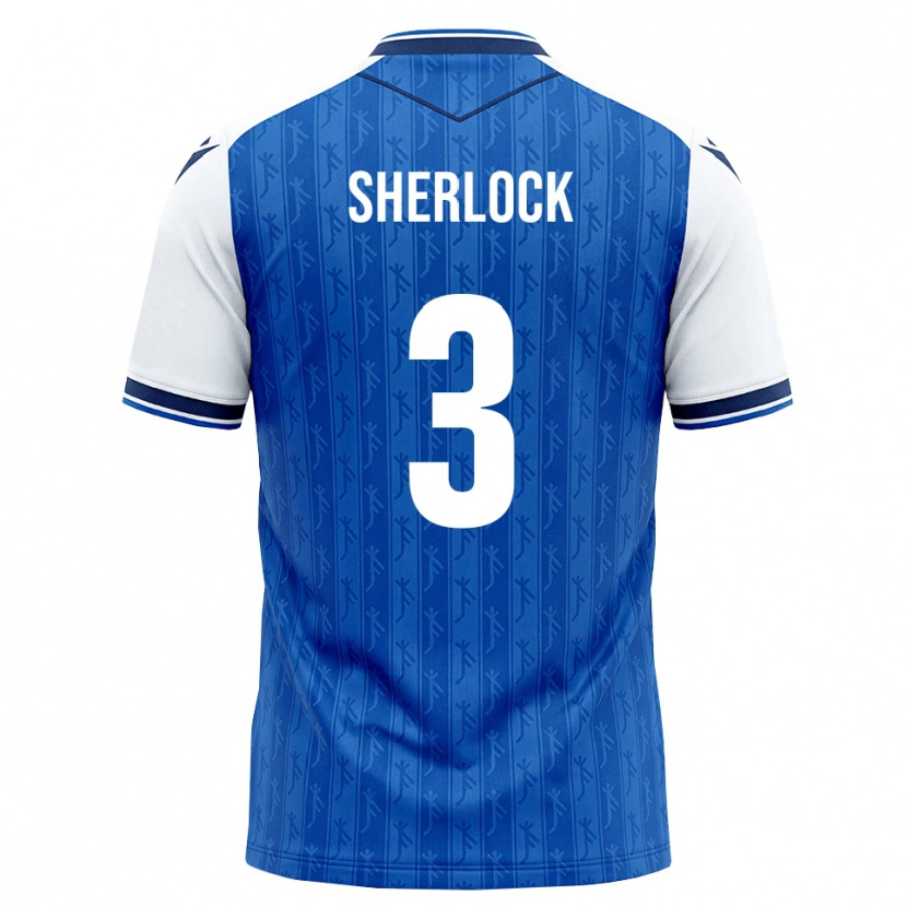 Danxen Homem Camisola Finn Sherlock #3 Azul Real Branco Principal 2026/27 Camisa
