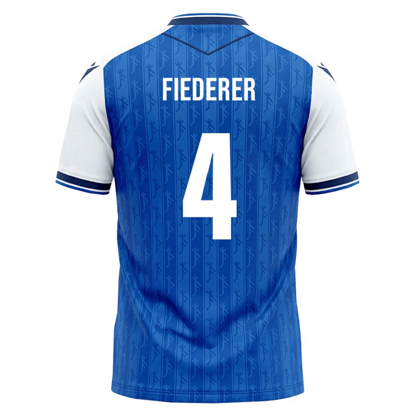 Danxen Homem Camisola Tom Fiederer #4 Azul Real Branco Principal 2026/27 Camisa