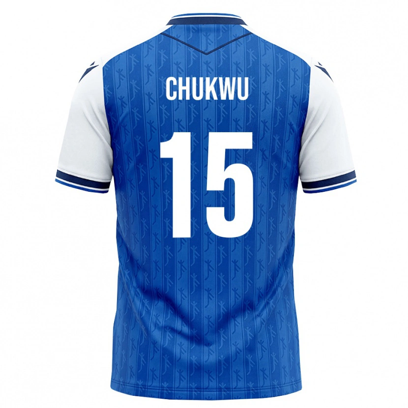 Danxen Homem Camisola Emmanuel Chukwu #15 Azul Real Branco Principal 2026/27 Camisa