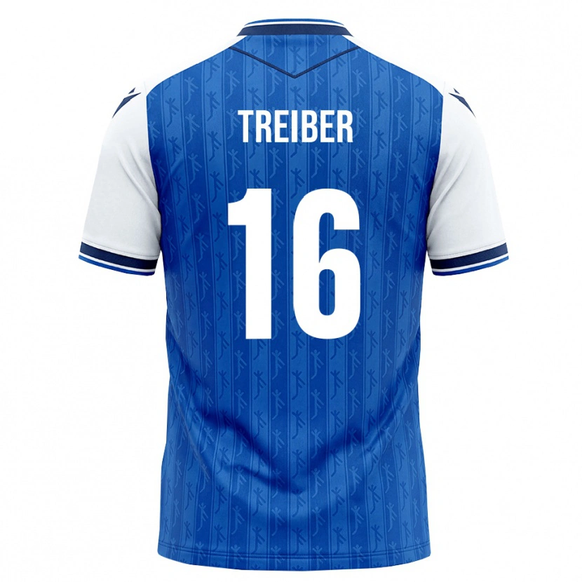 Danxen Homem Camisola Julian Treiber #16 Azul Real Branco Principal 2026/27 Camisa