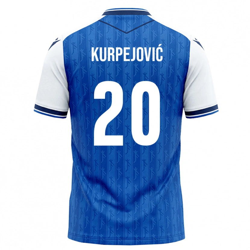 Danxen Homem Camisola Albin Kurpejović #20 Azul Real Branco Principal 2026/27 Camisa