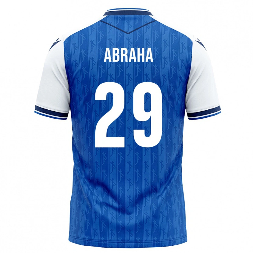 Danxen Homem Camisola Natnael Abraha #29 Azul Real Branco Principal 2026/27 Camisa