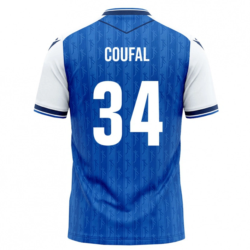 Danxen Homem Camisola Vladimír Coufal #34 Azul Real Branco Principal 2026/27 Camisa