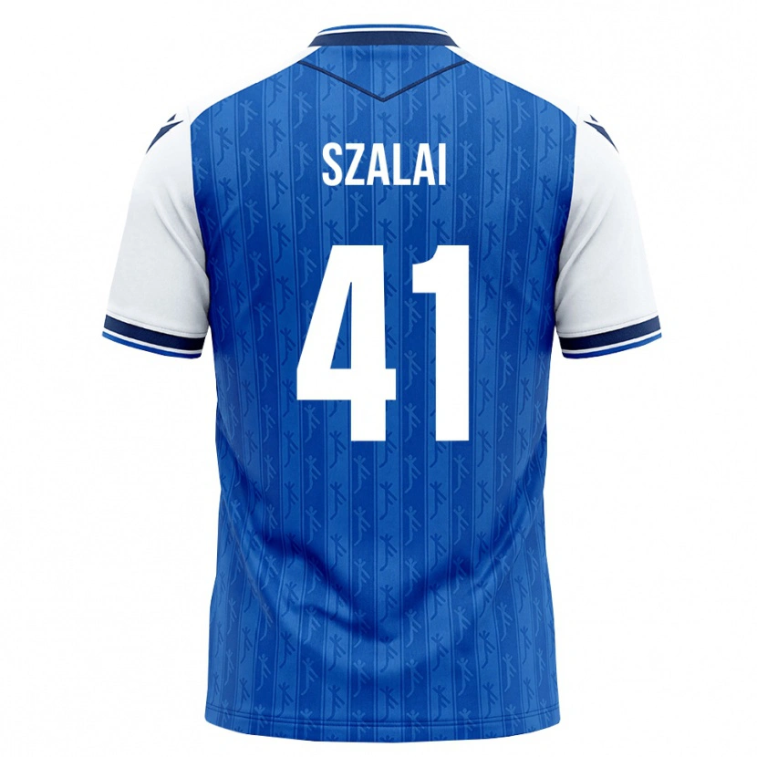 Danxen Homem Camisola Attila Szalai #41 Azul Real Branco Principal 2026/27 Camisa