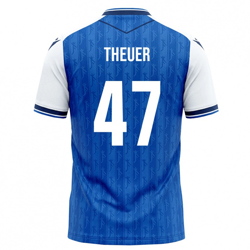Danxen Homem Camisola Maximilian Theuer #47 Azul Real Branco Principal 2026/27 Camisa