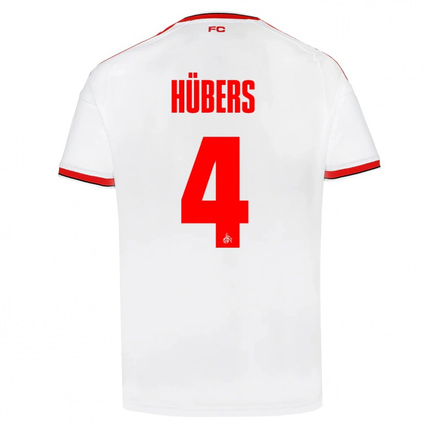 Danxen Homem Camisola Timo Hübers #4 Branco Vermelho Preto Principal 2026/27 Camisa