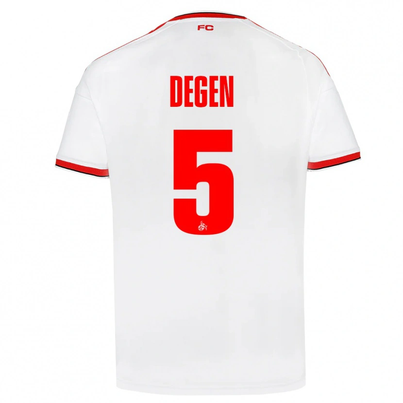Danxen Homem Camisola Celina Degen #5 Branco Vermelho Preto Principal 2026/27 Camisa