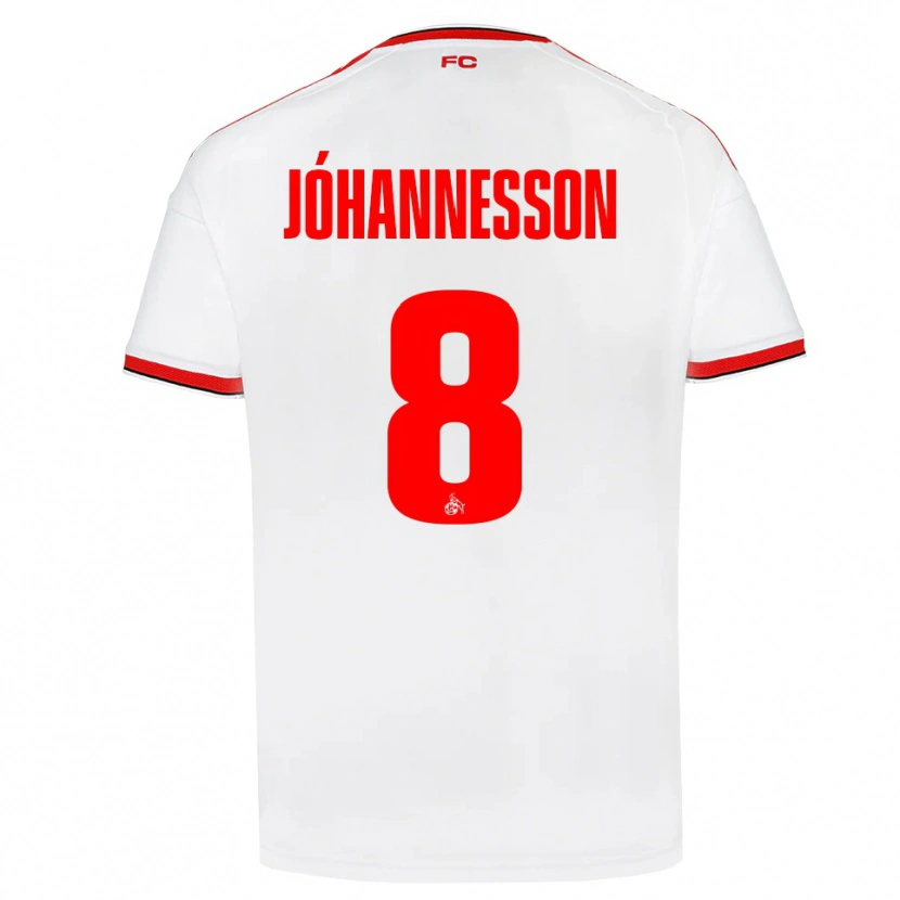 Danxen Homem Camisola Ísak Jóhannesson #8 Branco Vermelho Preto Principal 2026/27 Camisa