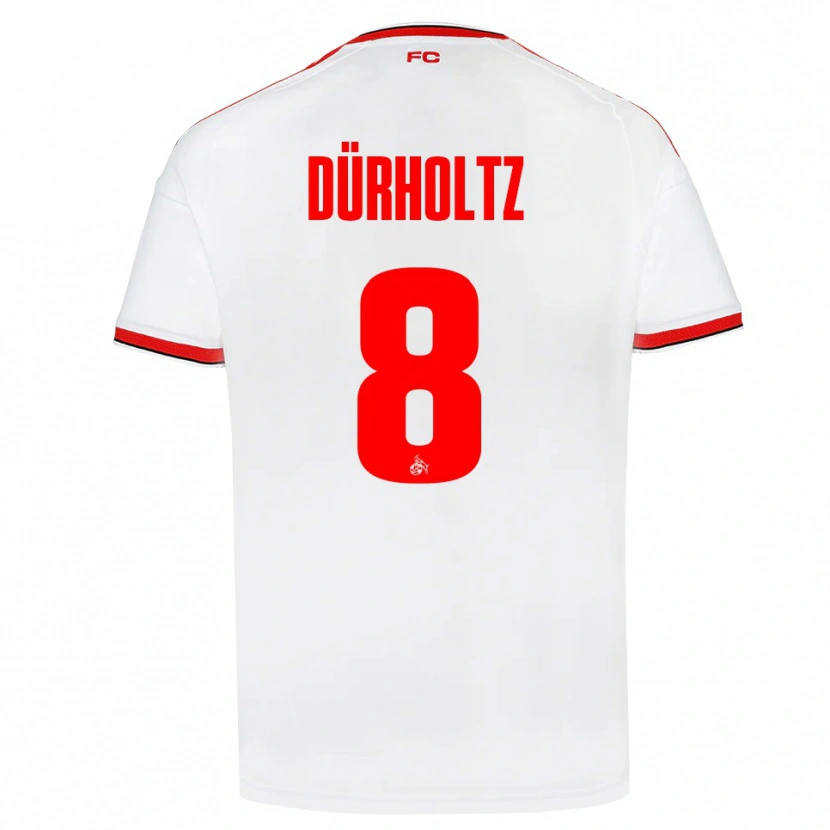 Danxen Homem Camisola Luca Dürholtz #8 Branco Vermelho Preto Principal 2026/27 Camisa