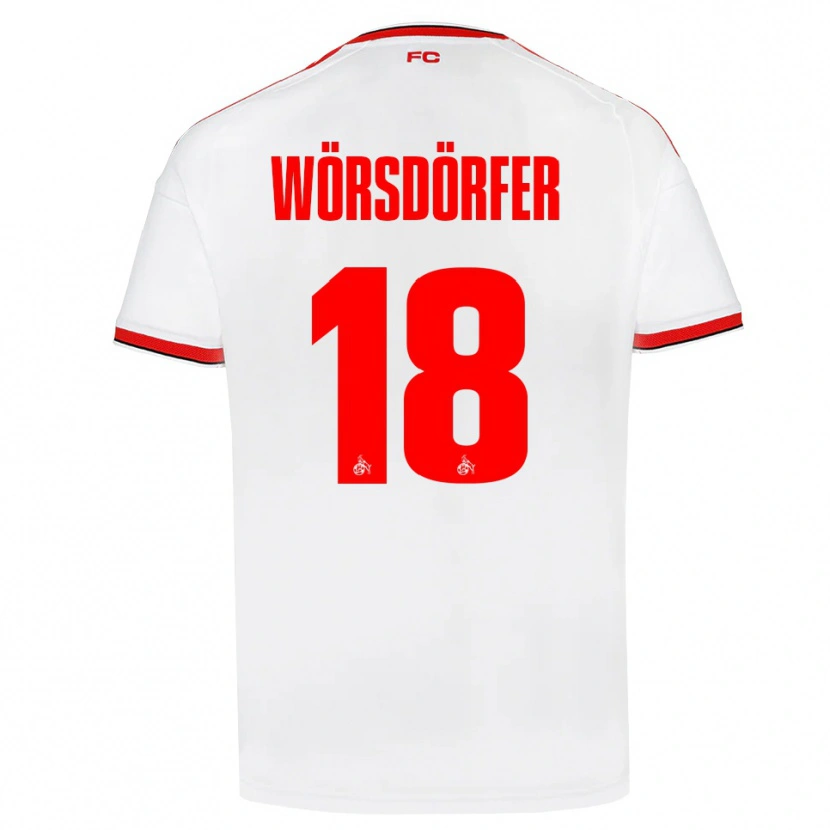 Danxen Homem Camisola Len Wörsdörfer #18 Branco Vermelho Preto Principal 2026/27 Camisa