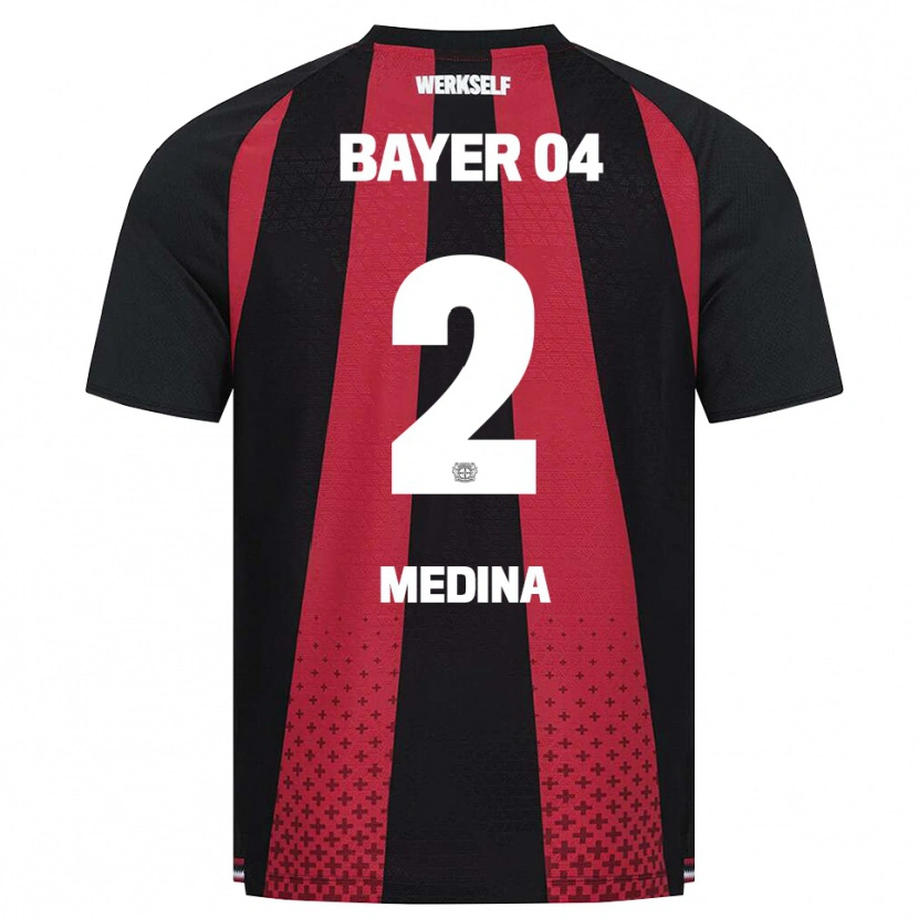 Danxen Homem Camisola Facundo Medina #2 Preto Branco Vermelho Principal 2026/27 Camisa