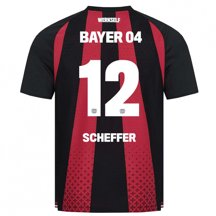 Danxen Homem Camisola Dani Scheffer #12 Preto Branco Vermelho Principal 2026/27 Camisa