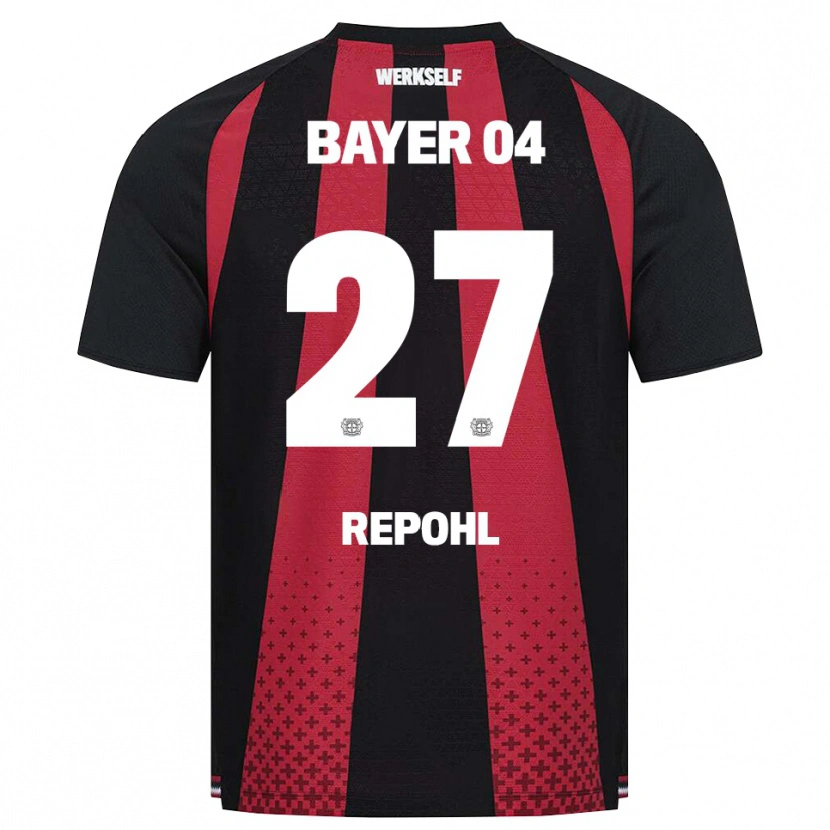 Danxen Homem Camisola Friederike Repohl #27 Preto Branco Vermelho Principal 2026/27 Camisa