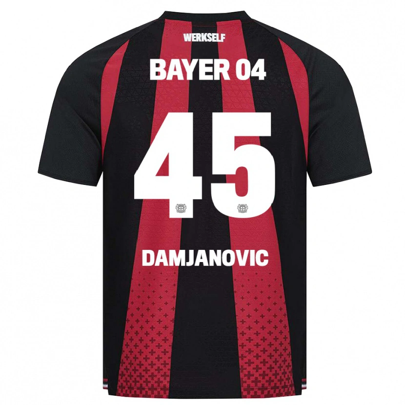 Danxen Homem Camisola Aleksa Damjanovic #45 Preto Branco Vermelho Principal 2026/27 Camisa