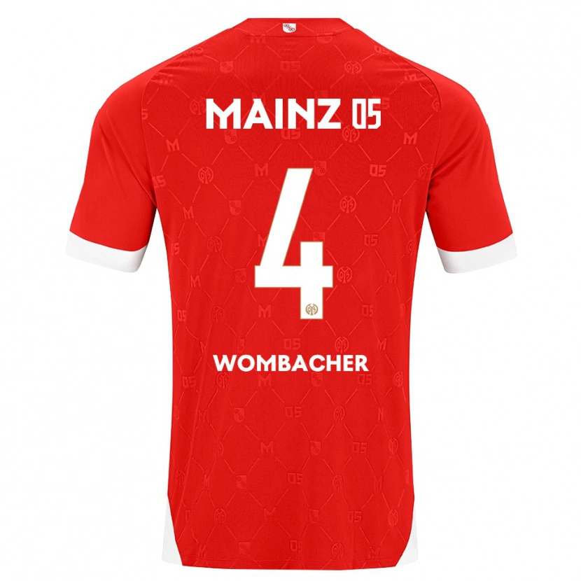 Danxen Homem Camisola Fynn Wombacher #4 Vermelho Branco Principal 2026/27 Camisa