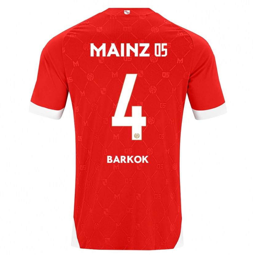 Danxen Homem Camisola Aymen Barkok #4 Vermelho Branco Principal 2026/27 Camisa