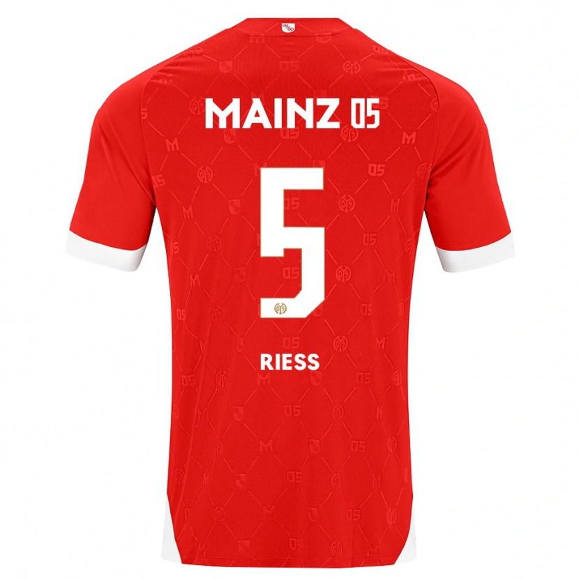 Danxen Homem Camisola Fabian Rieß #5 Vermelho Branco Principal 2026/27 Camisa
