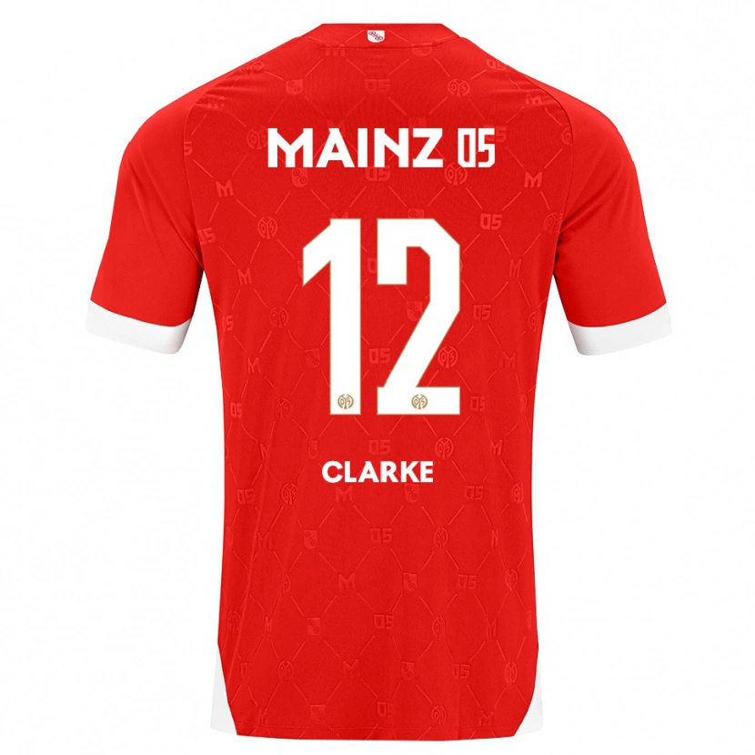 Danxen Homem Camisola Sarah Clarke #12 Vermelho Branco Principal 2026/27 Camisa