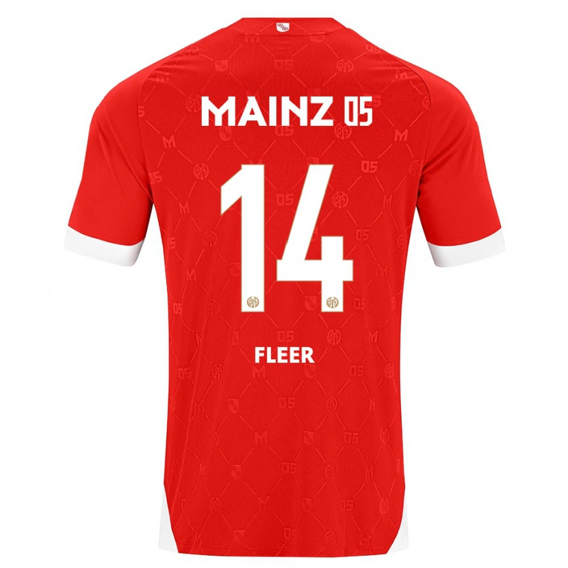 Danxen Homem Camisola Mattis Fleer #14 Vermelho Branco Principal 2026/27 Camisa