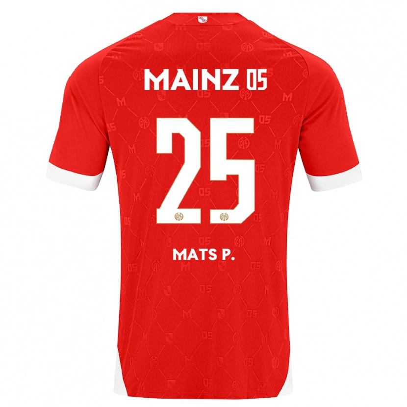 Danxen Homem Camisola Mats Preßler #25 Vermelho Branco Principal 2026/27 Camisa