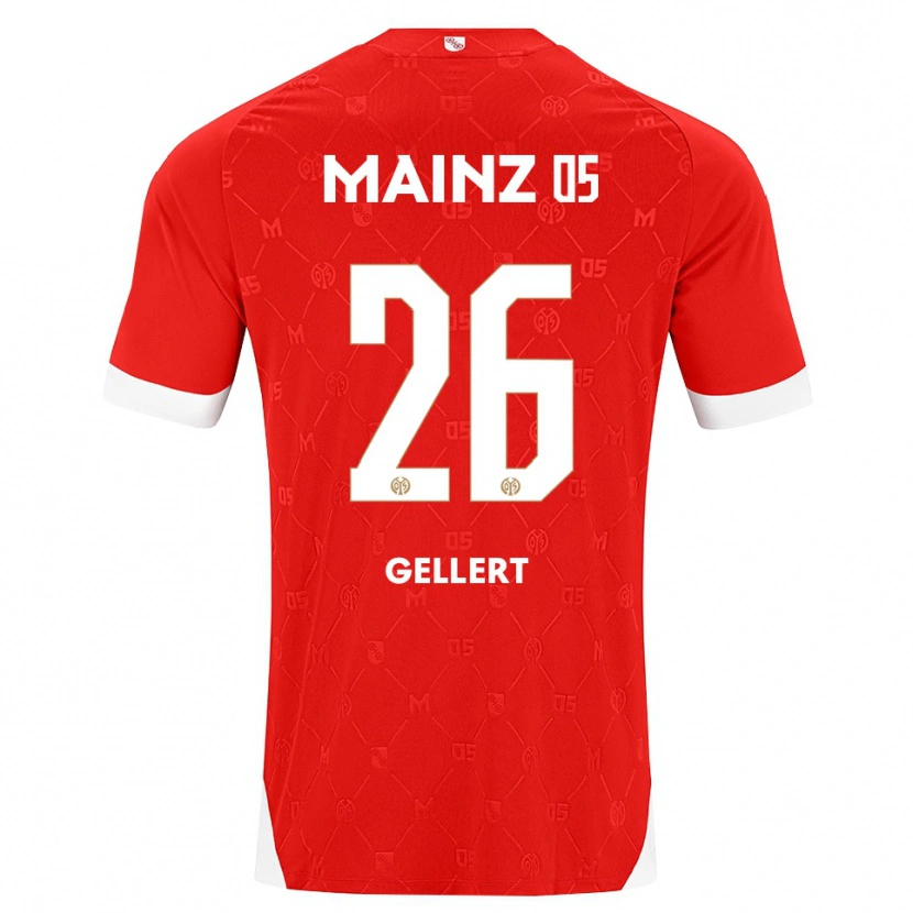 Danxen Homem Camisola Mona Gellert #26 Vermelho Branco Principal 2026/27 Camisa