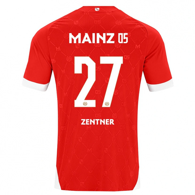 Danxen Homem Camisola Robin Zentner #27 Vermelho Branco Principal 2026/27 Camisa