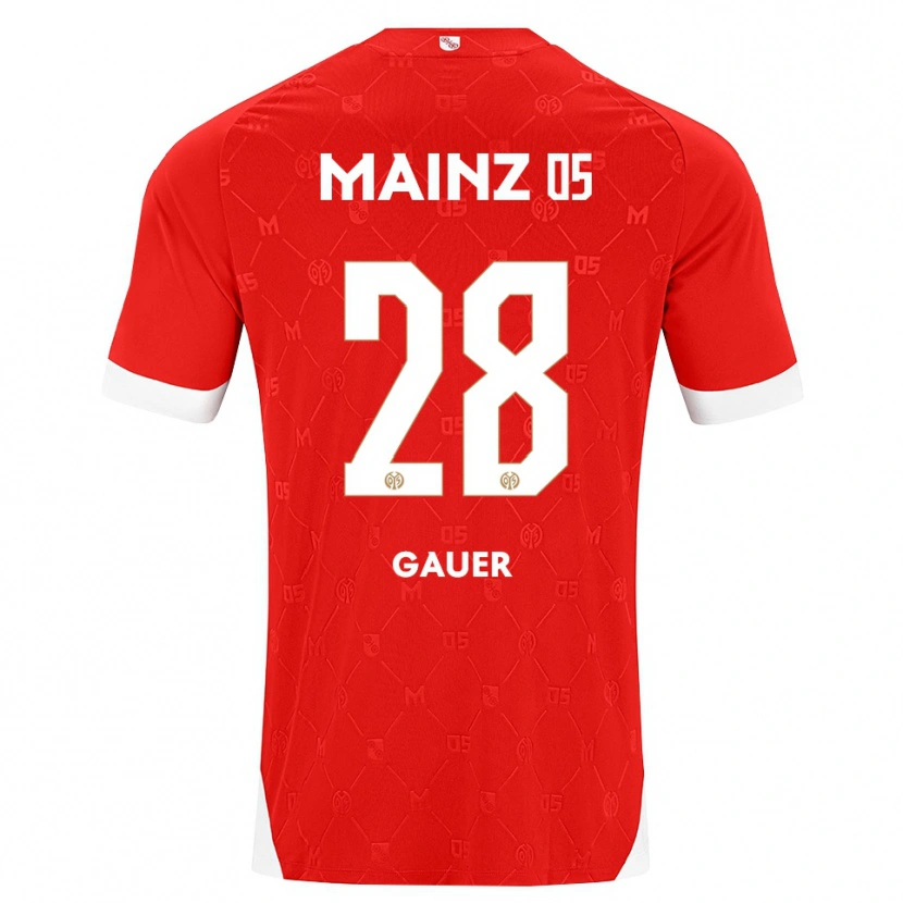 Danxen Homem Camisola Luke Gauer #28 Vermelho Branco Principal 2026/27 Camisa