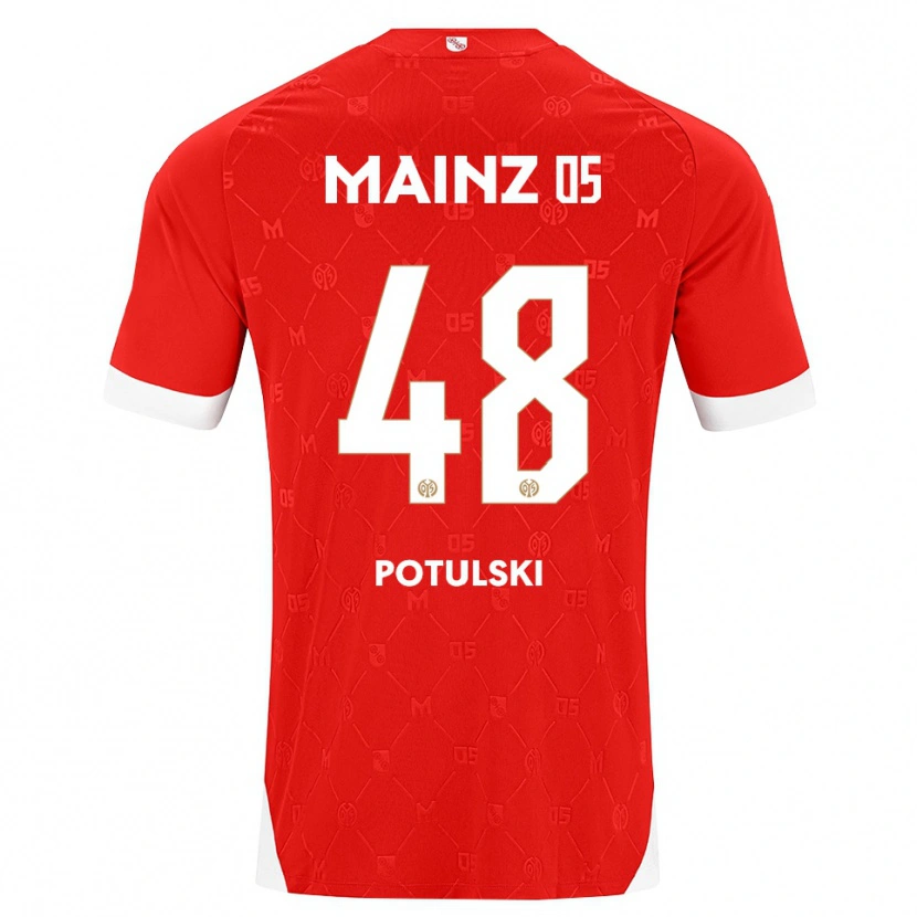Danxen Homem Camisola Kacper Potulski #48 Vermelho Branco Principal 2026/27 Camisa