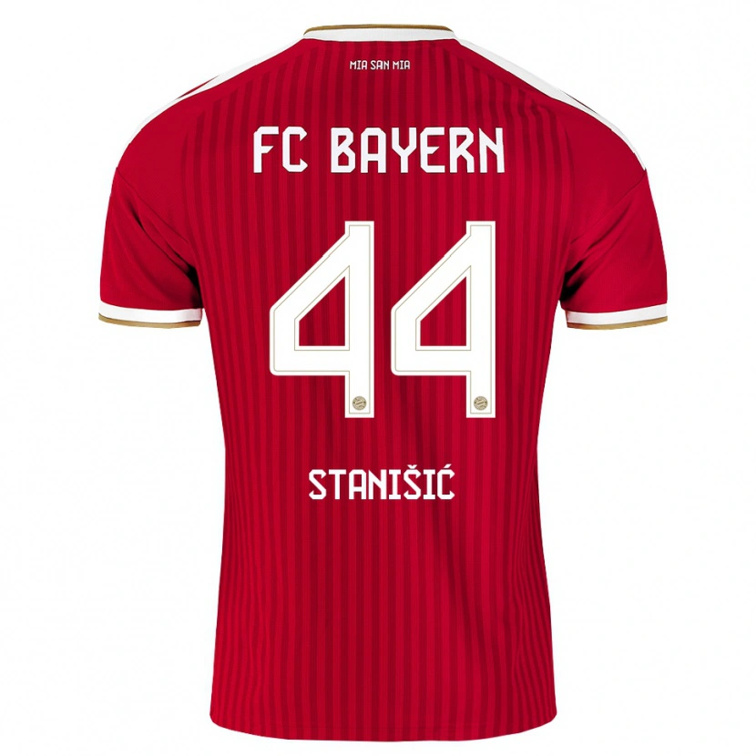 Danxen Homem Camisola Josip Stanisic #44 Vermelho Branco Azul Principal 2026/27 Camisa
